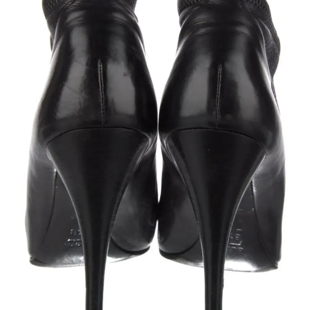 Gucci Black calf Leather Heeled Ankle Slip On Booties US 8.5 - Picture 5 of 6
